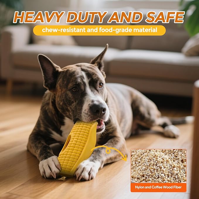 Dog Frozen Treat Toys, Dog Enrichment Toys, Interactive Dog Toys for Large Dogs, Indestructible Dog Toys to Keep Them Busy, Corn Shape