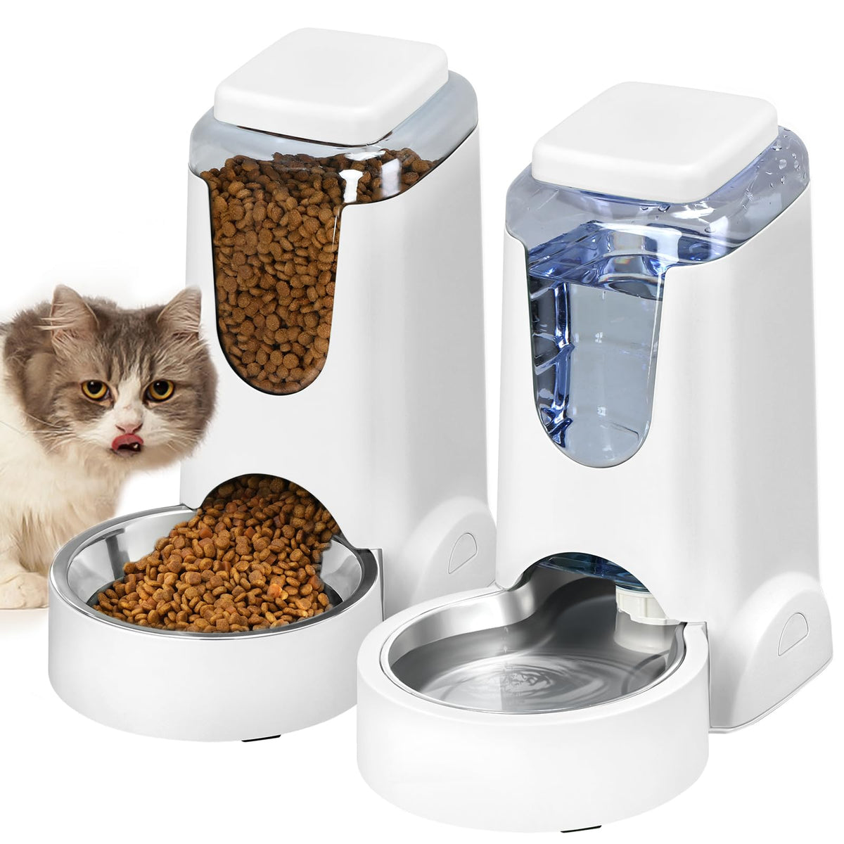 Automatic Cat Feeder and Water Dispenser with Stainl | Smart Feeding S - Image 1