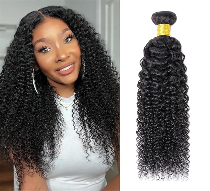 Selina Kinky Curly Brazilian Curly Hair Bundles Unprocessed Remy Hair Extensions Brazilian Virgin Human Hair 100 Gram/Bundle Natural Color (24Inch, Curly)