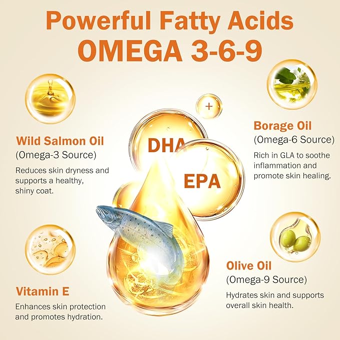 Allergy & Itch for Dogs - Omega 3 Fish Oil Skin and Coat Chews Tablet - Dog Itching & Ears Relief - Reduced Seasonal Allergies Shedding Dry Skin Itchy Paws Hot Spots Treatment