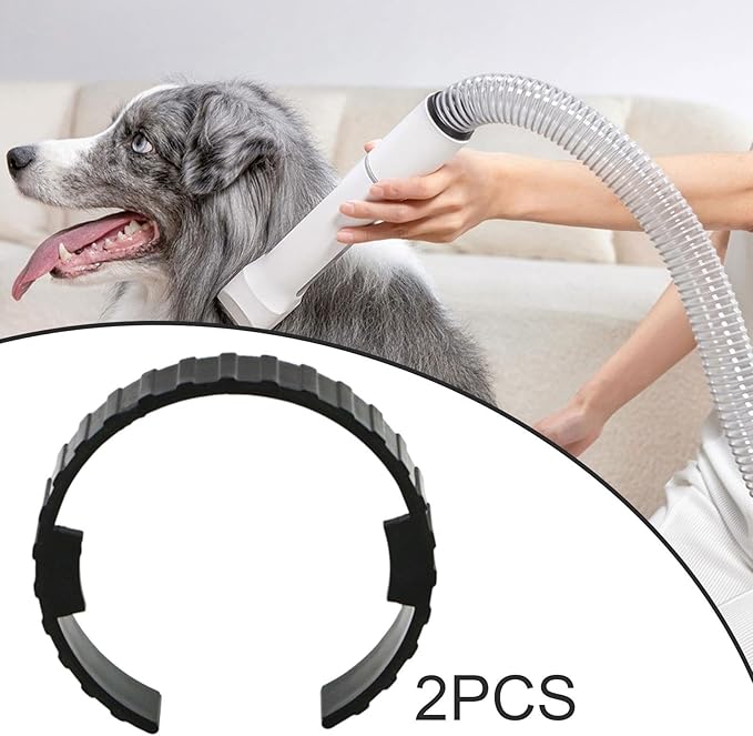 Generic 2 Pieces Dryer Hose Spare Rings, Pet Dryer Hose Clamps Wear Resistant Pipe Joint Clamp Replacement Pet Blower Accessory, Style A