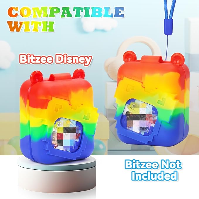 YouKnow Silicone Case for Bitzee Disney Interactive Toy Digital Pet and Case, Protective Skin Sleeve for Bitzee Virtual Electronic Pets Accessories (Case Only) (Colorful)