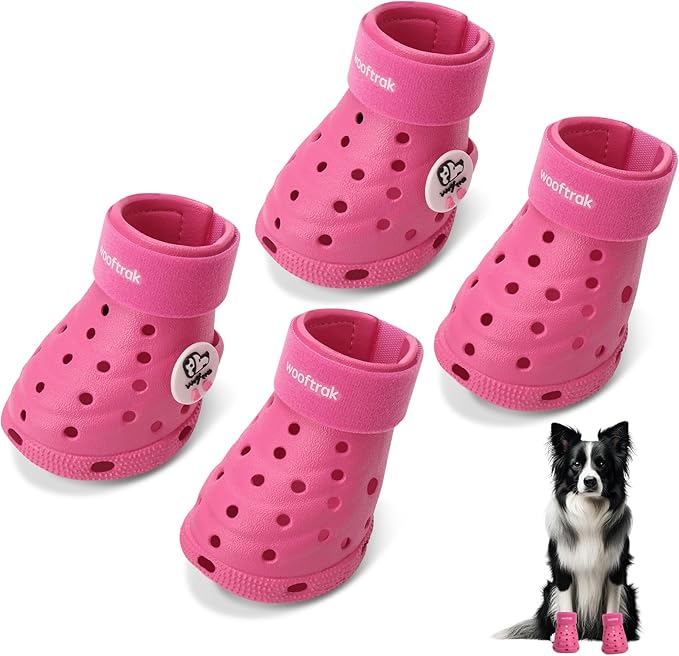 Dog Shoes Breathable Dog Shoe for Hot Pavement, Dog Booties and Paw Protectors, Non-Slip Waterproof Dog Sandals Boots (Pink, L: (3.1’’x2.5'')(L*W))