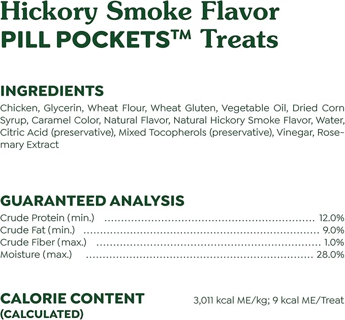 Greenies Pill Pockets for Dogs Small Size, Soft Dog Treats, Hickory Smoke Flavor, 3.2 oz. Pouch (30 Treats)
