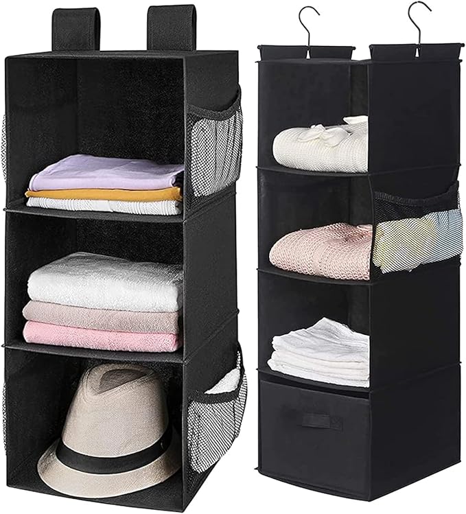MAX Houser Hanging Closet Organizer, Hanging Sweater Organizer,Foldable Hanging Shelves for Closet