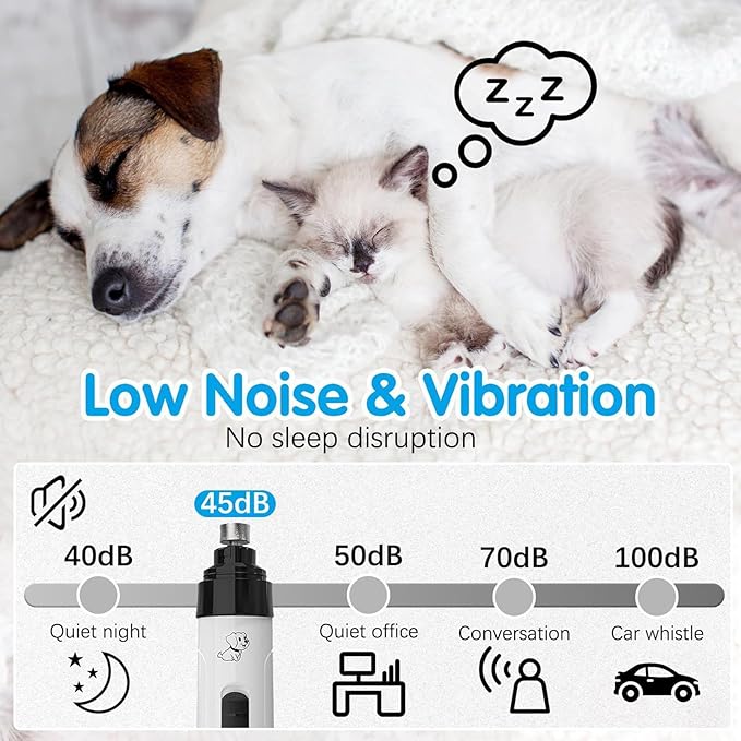 Silent Groom Pro Pet Nail Grinder | Whisper Quiet Claw Trimmer for Dogs, Cats and Other Animals,Ideal for Sensitive Dogs of All Breeds & Sizes