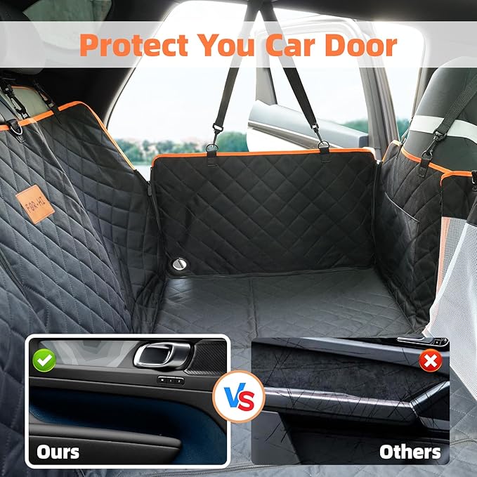 Dog Car Seat Cover for Back Seat, 1seat to 3seats can be Switched at Will. Back Seat Extender with Hard Bottom. 600D Heavy Duty Scratch,Nonslip,Waterproof Dog Hammock for Cars,Trucks and SUVs.