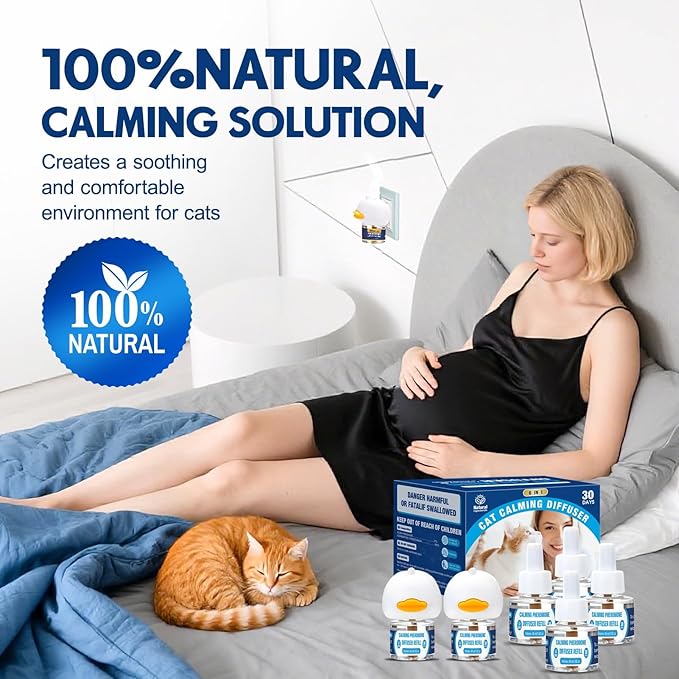 Cat Calming Pheromones Diffuser: 3-in-1 Kit Cat Appeasing Pheromone Diffuser to Calm (1 Plugin+2x48ml Refills) for Comfort Reduces Stress Anxiety, Long-Lasting Appeasing Pheromone for Pet Cat (3in1)
