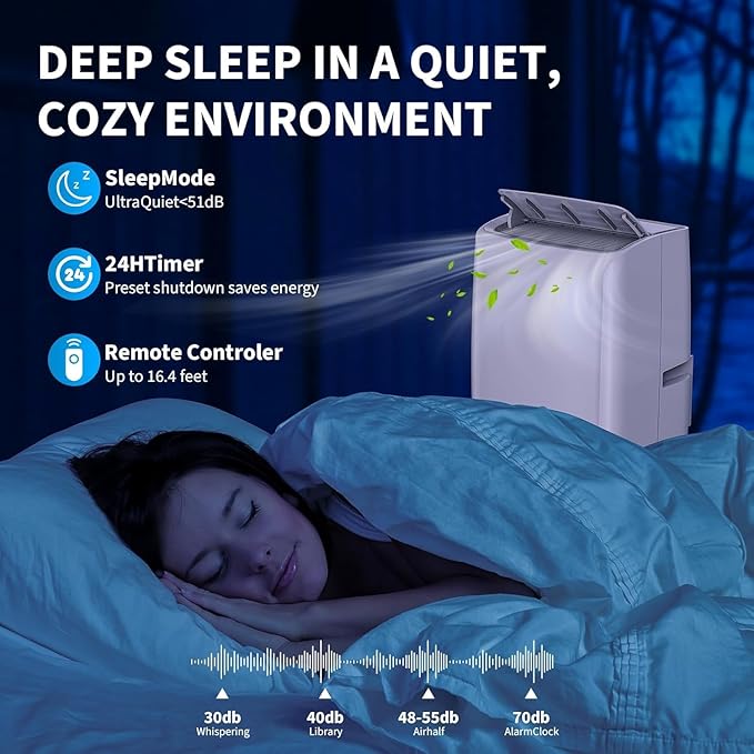 Portable Air Conditioners 14,000 BTU, Air Conditioner Portable With 24H Timer, Window Kit Included, Ultra Quiet AC Unit for Large Room Indoor, 750 Sq.Ft Capacity, White