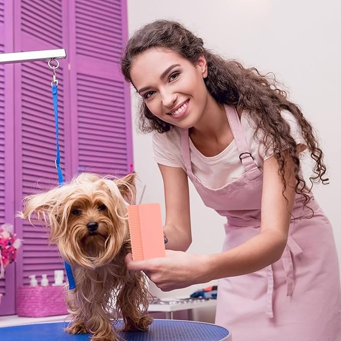 Uonlytech 2pcs Silicone Pet Hair Remover Brush Set for Dogs and Cats Soft Massage Grooming Comb for Shedding Control Lint Remover for Pet Hair Cleaning Suitable for Puppies