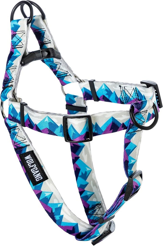 Wolfgang Heavy Duty Adjustable Dog Harness, Pull-Tested to Over 800 lbs for Walking & Training, RockyPeaks Print, Small