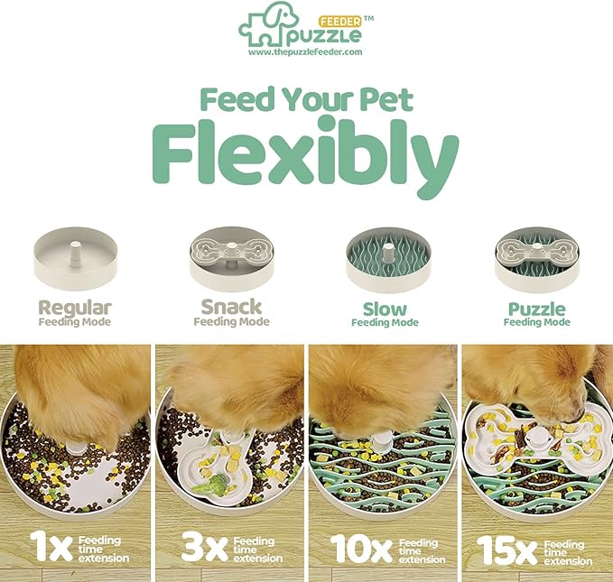 Puzzle Feeder Dog Bowl, Silicone Snuffle Mat & Lick Mat Slow Feeder for Dogs, Promotes Healthy Eating & Digestion, Suitable for Small, Medium & Large Dogs