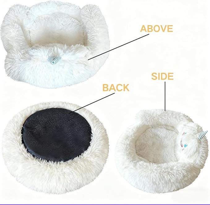 Kaiyue Plush 2-in-1 Dog Beds& Kids Sofa- Warm Little Nest with Cute Monster Design, Soft Fluffy Lounge for Children (Ages 3-8) and Small/Medium Cats/Dogs,Plush Anti-Anxiety Dog & Cat Nest for 30LB