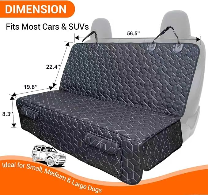 Bench Dog Car Seat Covers for SUV, Waterproof Dog Seat Cover for Back Seat Fit Ford Explorer Heavy Duty Non Slip Back Seat Cover Protector for Chevrolet Tahoe/Yukon/Suburban/Expedition