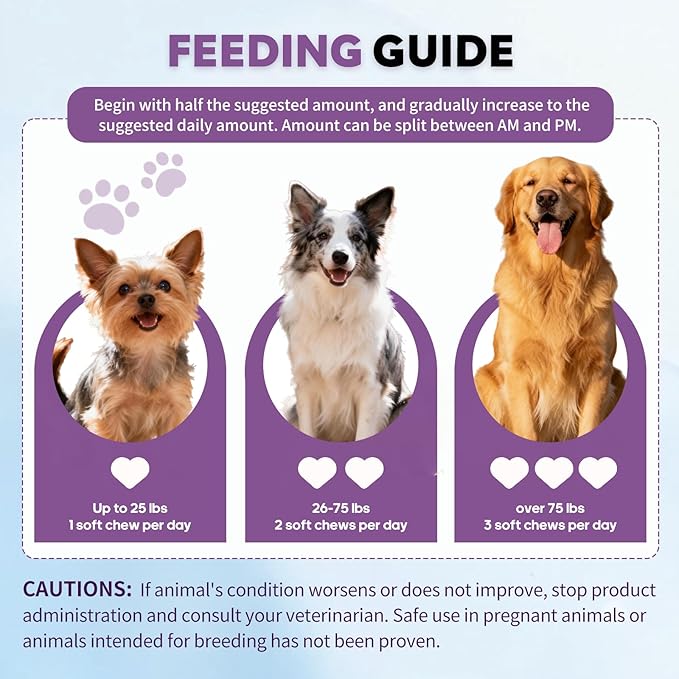 Calming Chews for Dogs Anxiety Relief Treats with Melatonin Sleep Aid Relaxing Bites Stress Relief During Fireworks, Travel, Barking, Thunder, Separation, Storms, Check-ups - 120 Ct