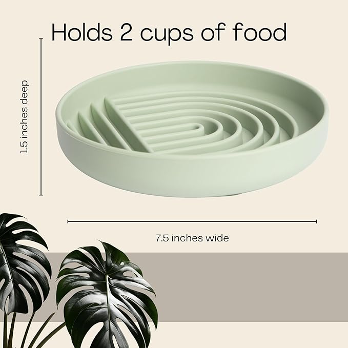 Modern Rainbow Pet Slow Feeder Bowl, Silicone Slow Feeder for Dogs & Puppies, Slow Eating, Modern Lick Mat Design, Reduces Gulping, Dishwasher Fit, for All Breed, Durable Mealtime Puzzle (Terre Amber)
