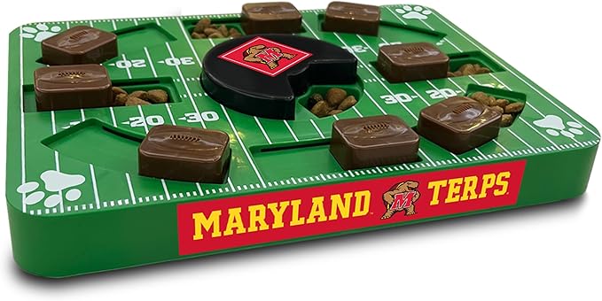 NCAA Puzzle Toy Slow Feeder, Puzzle Treat Dog Toy, Interactive Dog Treat Toy, Dog Puzzle Feeding Slow Toy (Maryland Terrapins)