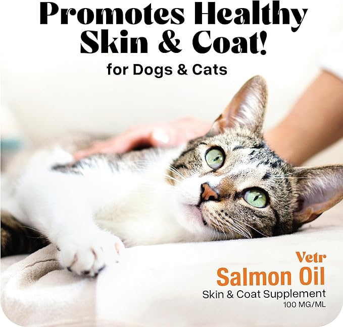 Vetr Norwegian Salmon Oil for Dogs & Cats, 16.9 oz Squeeze Bottle - Pure Wild-Caught Omega-3 Fish Oil Liquid Supplement - Supports Healthy Skin & Shiny Coat