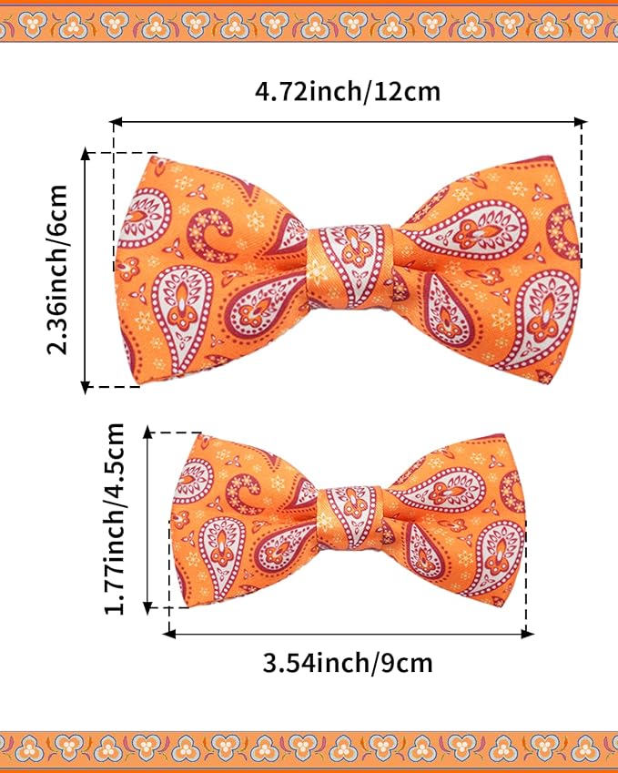 PET SHOW 10 Pack Paisley Small Dog Bow Ties Sliding Collar Attachments Puppy Cats Floral Bowties for Medium Dogs Classy Bowknots Party Holiday Pet Grooming Accessories(Small)