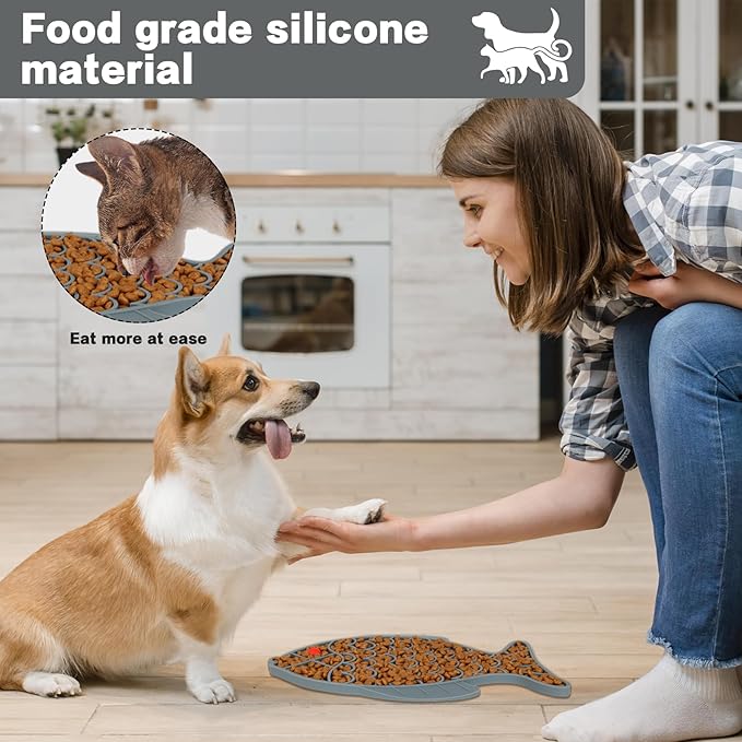 Silicone Slow Feeder Dog Bowl for Small to Large Dogs | Non-Slip, Easy Clean, BPA-Free | Slow Eating Bowl to Improve Digestion & Reduce Bloating | Durable & Safe for Puppies and Adult Dogs
