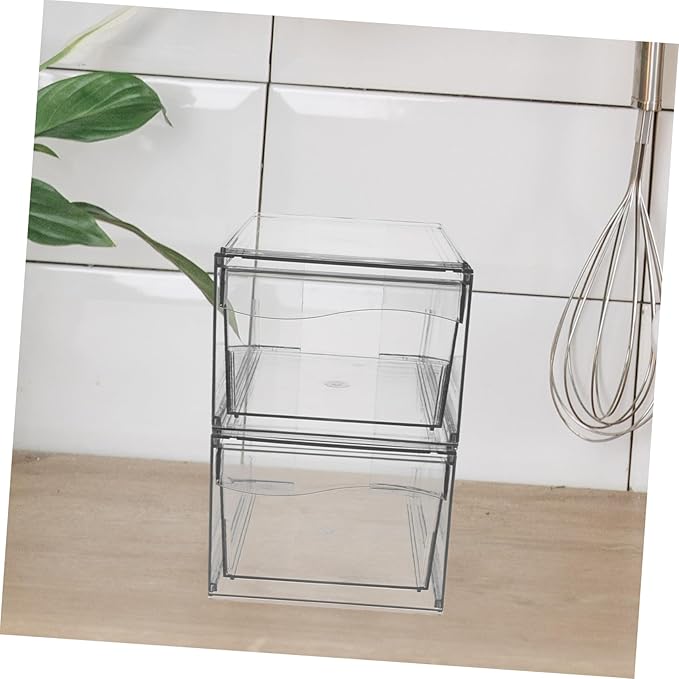2pcs Detachable Acrylic Drawer Space-saving Makeup Organizer for Bathroom and Desktop Storage for Organizing Accessories and Essentials