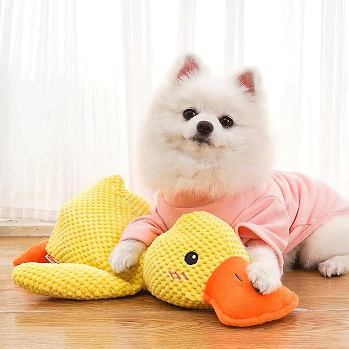 Calming Duck Toy for Dogs, The Dog Calming Duck, Dogs' Emotional Support Ducks, Yellow Stuffed Ducks Dog Chew Toys, Interactive Toys for Chewers(Green)