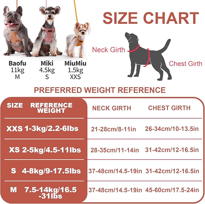 Puppytie No Pull xs Dog Harness with Multifunction Dog Leash,Soft Adjustable No Choke Escape Proof Pet Harness Vest,Suede Bow Brown,XS