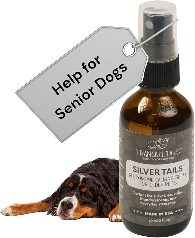 Silver Tails Pheromone Calming Spray for Senior Dogs - Made in The USA - Alcohol-Free