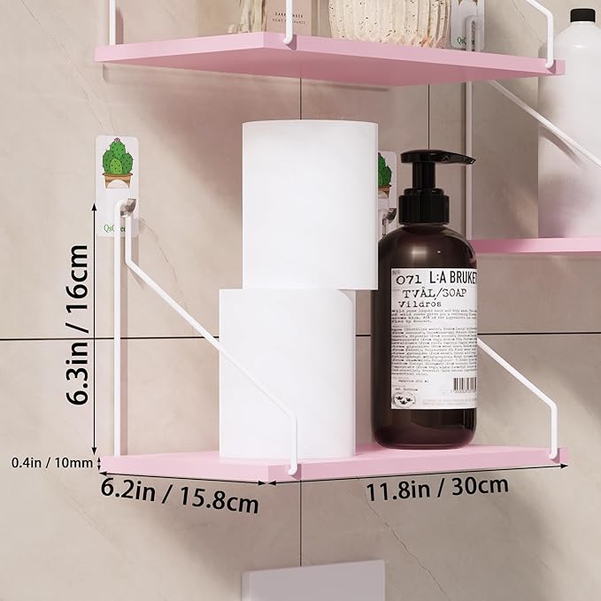 Elevate Your Space with Rustic Wood Floating Shelves Set of 3- Perfect for Bedroom, Living Room, Bathroom, and Kitchen Decor - Easy Installation, No Drilling Needed!