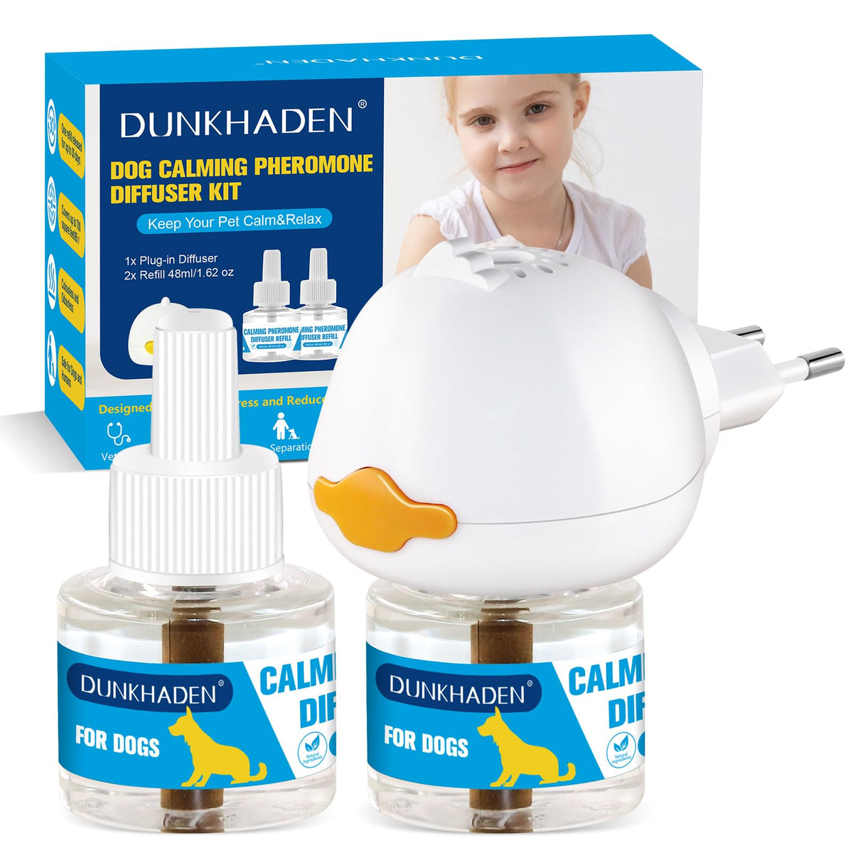 Dog Calming Pheromone Diffuser for Relief Anxiety, Reducing Barking, Attacks and Combating Stress & 3 in 1 Calming Diffuser for Dogs (B)