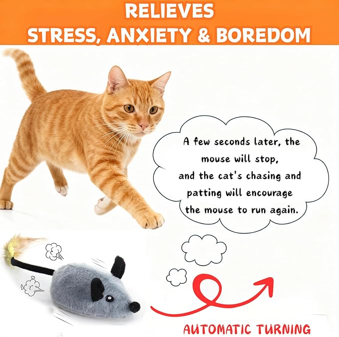 Cat Mouse Toy Remote Control Cat Toy Moving Interactive Cat Toys for Indoor Cats Interactive for Cats Hunting Cat Mice Toys