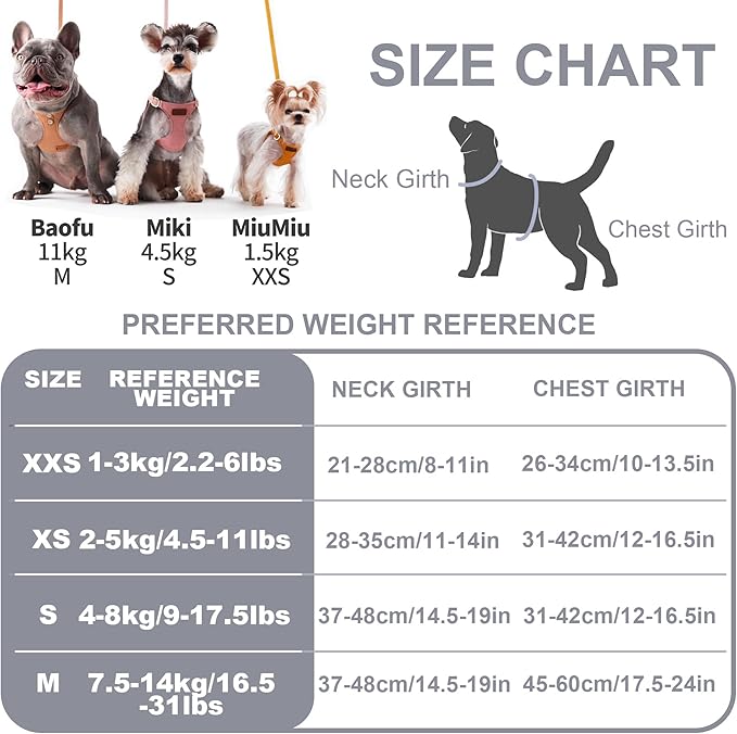 Puppytie No Pull xs Dog Harness with Multifunction Dog Leash,Soft Adjustable No Choke Escape Proof Pet Harness Vest,Glossy Grey,XS