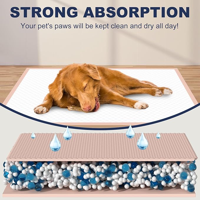 Puppy Pads Extra Large 36" × 36" - 45 Count XXL Dog Pee Pads, Pink Doggy Pads ｜Disposable Pet Training Pads, Super Absorbent & Leak-Proof & Quick Drying Potty Pads