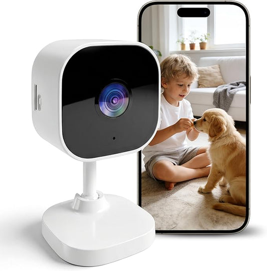 2K Cameras for Home Security Dual-Band 5G/2.4GHz WiFi Security Indoor Camera for Baby Pet Dog Cat Elder AI Motion Detect 2-Way Audio Night Vision 24/7 Local Recording SD Cloud Storage