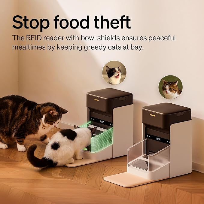 RFID Smart Cat Feeder for 3 Cats — 5G WiFi, App Control, Collar Tag Activated