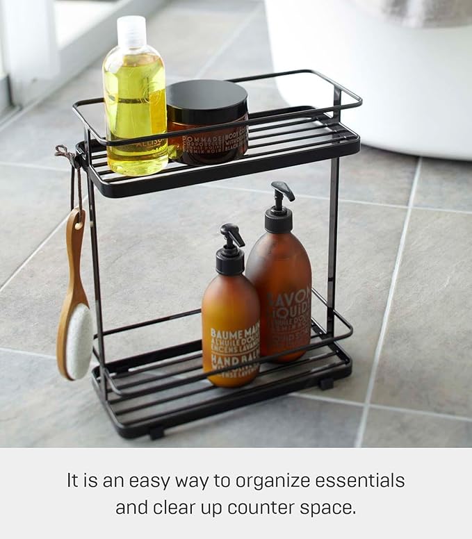 YAMAZAKI Home Tower Bath Rack - Bathroom Shower Storage Holder, Caddy Shelf Organizer - Small, 13" - Steel -