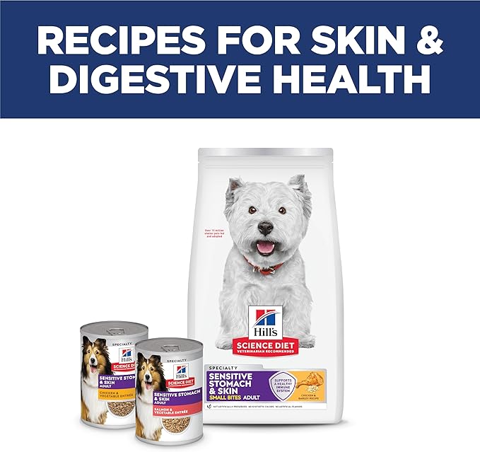 Hill's Science Diet Adult 1-6 Sensitive Stomach & Skin Small Bites Dry Dog Food, Chicken, 15 lb. Bag