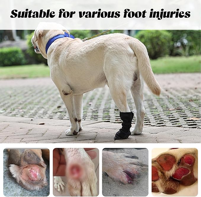 Dog Booties to Prevent Licking Protective Comfort Dog Shoes with Adjustable Strap Waterproof for Outdoor Indoor, Extra Large