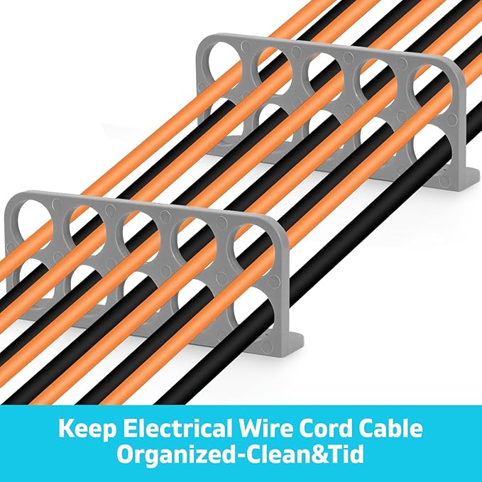 20Pack Cable Chase-Wire Bracket,Cable Support Wire Bracket Holder for NMB Electrical Cord Organized Management,Electrical Wire Dispenser with Screws,Labor Time Saving,1" with 10-Hole Design