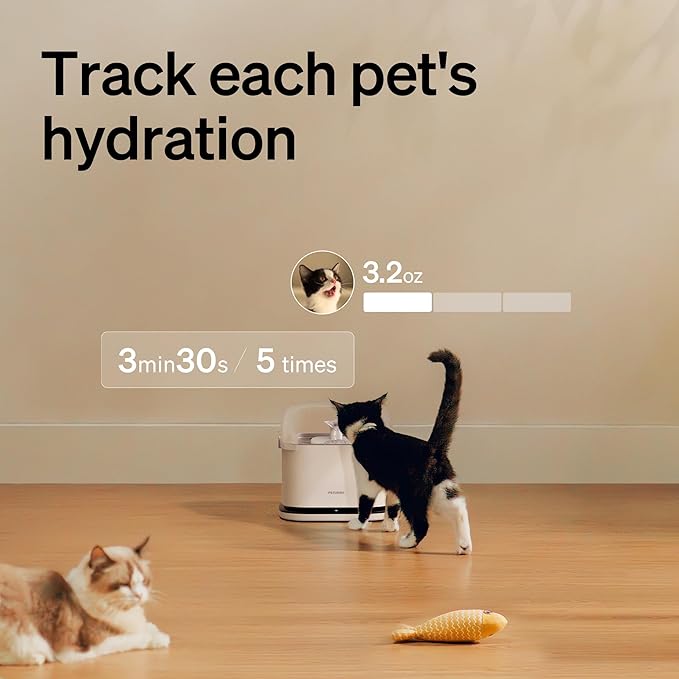 Bundle of PETLIBRO RFID Smart App Cat Water Fountain, 3L Dockstream Fountain with Collar Tag, 2.4G Wi-Fi + PETLIBRO RFID Automatic Cat Feeder, 5G Wi-Fi Automatic Feeder, 3L Feeder with Collar Tag,