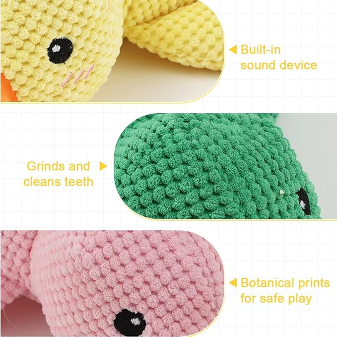 Duck Dog Toys,2026 New Calming Toy for Dogs,Dog Toys for Aggressive Chewers,Indestructible Toy for Large Small Dogs,Durable Stuffed Dog Puppy Toys (Yellow, Small)