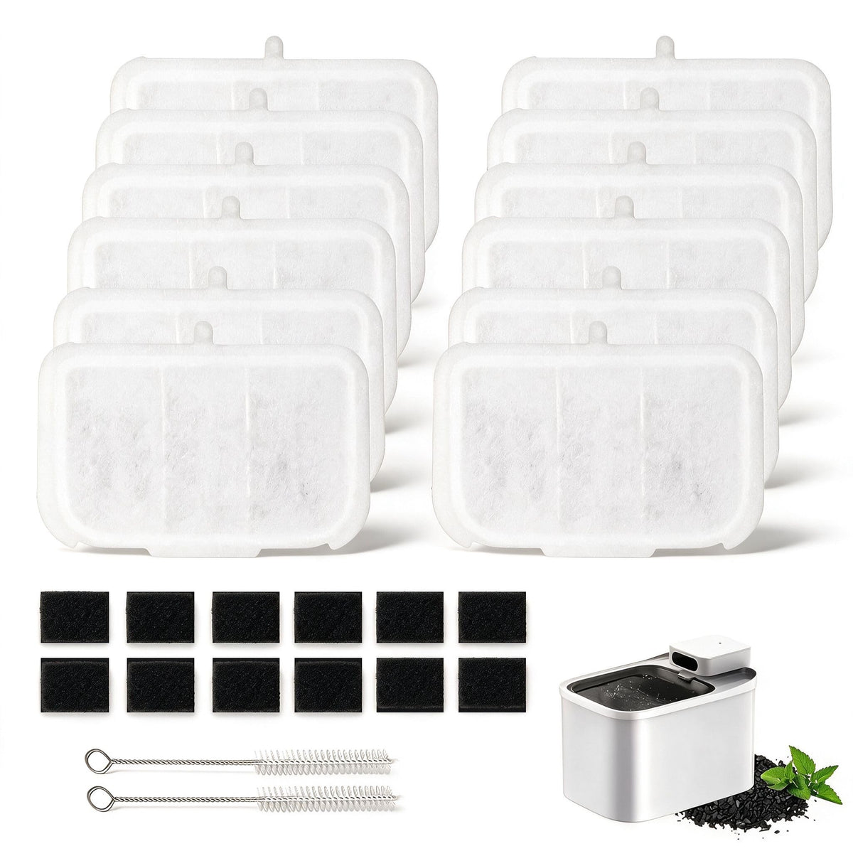 12 Pack Pet Cat Kit Water Fountain Filter Replacement | Pet Essentials - Image 1
