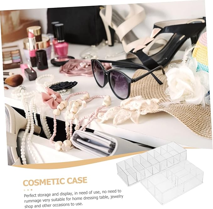 Cabilock 2pcs Acrylic Makeup Storage Box Small Organizer for Cosmetics Countertop Makeup Rack