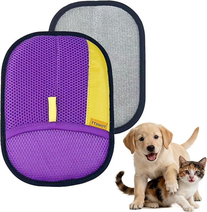 Pet Hair Remover Glove for Dogs & Cats: Electrostatic Grooming Mitt for Pet Homes Efficient Fur Removal Tool for Furniture Couch Carpet Clothing & Car Seat Must-Have for Love Your Pet Day