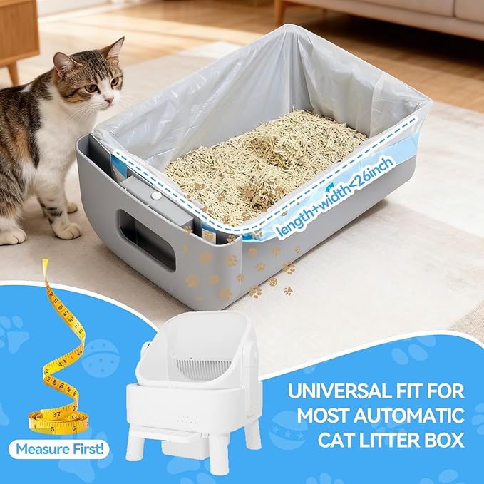 30 Count Cat Litter Box Bags Compatible with Neakasa and PetPivot Self Cleaning Litter Box, Extra Thick Heavy Duty Waste Bags with Drawstrings, 27" x 13"