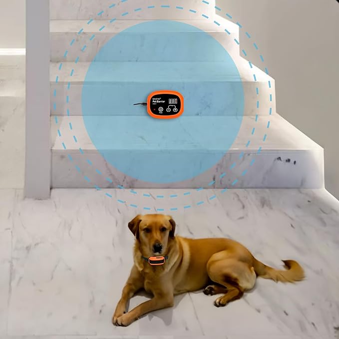 Indoor Pet Barrier for Dogs, Wireless Indoor Electric Fence, Pet Gate, Keeps Areas Off Limits, Dog Fence Waterproof/Rechargeable Training Collar (1 Dogs System)