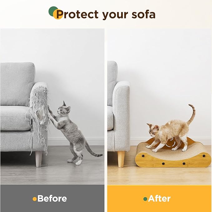 Gimars Wood Grain Cat Scratcher Sofa, MZB-CS-M
