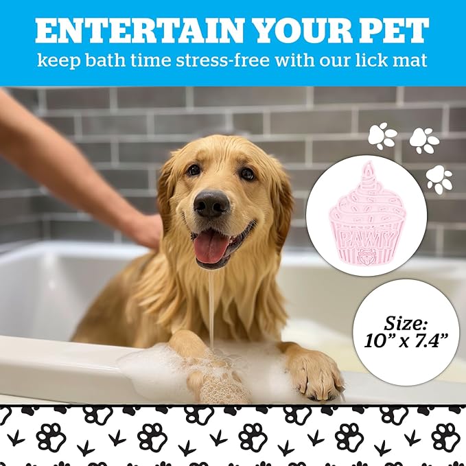 BigMouth Cupcake Silicone Lick Mat for Dogs and Cats, Slow Feeder Enrichment Pad, Dishwasher Safe Anxiety Relief Toy