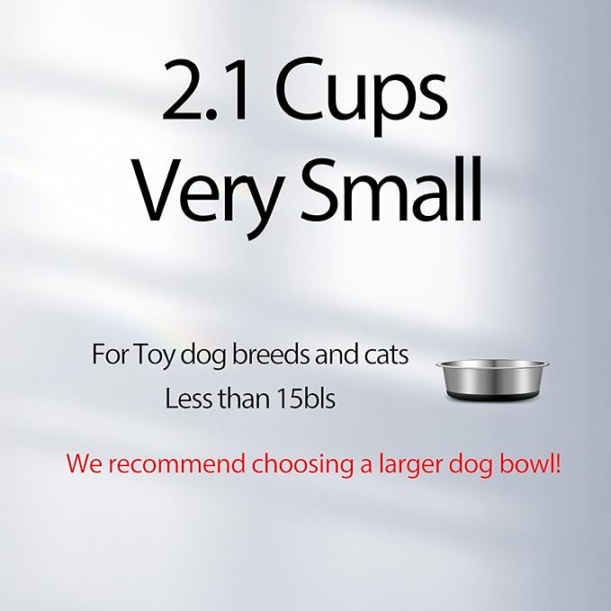Stainless Steel Dog Bowls Set of 2, Anti Rust Metal & Non Slip Rubber Base, Heavy Duty Large Feeding Dishes, Food Grade BPA Free, Food and Water Bowl for Small Dogs (30oz, 3.8cup)
