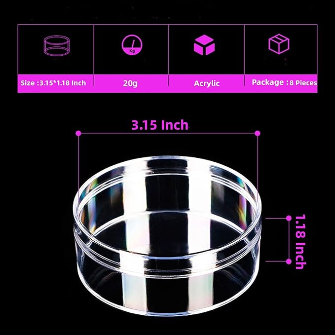 KissYou Small Acrylic Box Round Storage Box with Lid Clear Round Flower Boxes Transparent Circle Plastic Box with Lids Home & Office Wedding Display Box